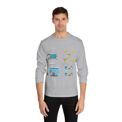 Whimsical Long Sleeve Tee for Creative Minds, Funny Gift, Casual Wear, Art-Inspired Fashion,  Graphic T-Shirt