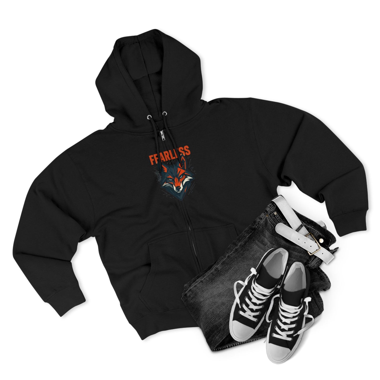 Fearless Wolf  Zip Hoodie | Cozy Layer for Adventurers, Perfect Gift for Animal Lovers, Everyday Casual Wear, Outdoor [...]