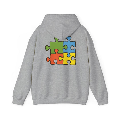 Colorful Puzzle Piece Hoodie for Creative Minds, Perfect for Gifts, Cozy Sweatshirt for Everyday Wear,