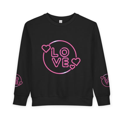 Charming Toddler Sweatshirt with 'Love' Print, Cozy Kids Pullover, Cute Gift for Birthdays, Playdates