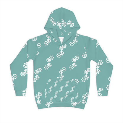 Floral Pattern Children's Hoodie, Cozy Kids Sweatshirt, Spring Fashion, Birthday Gift, Cute Toddler Hoodie, Gift for Girls