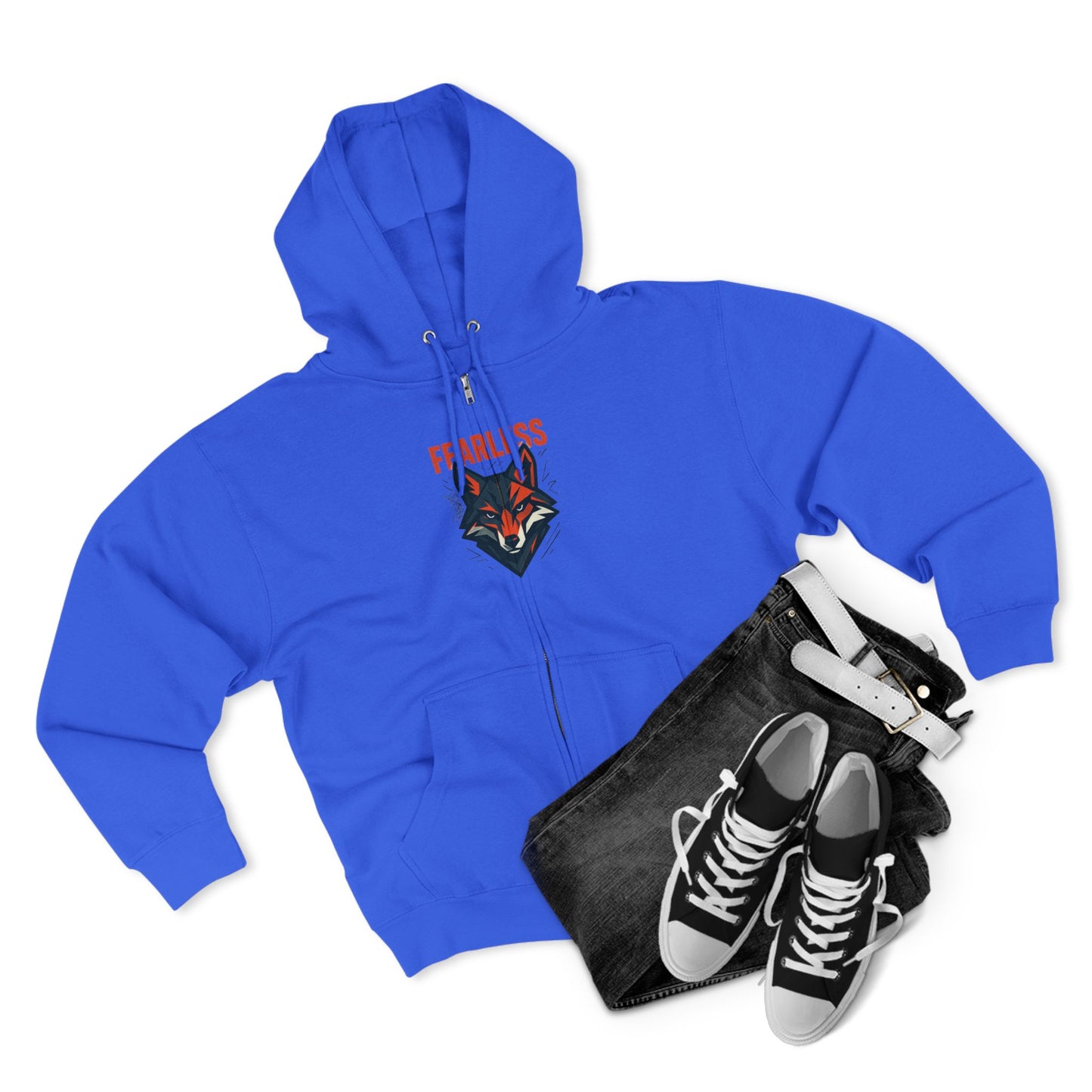 Fearless Wolf  Zip Hoodie | Cozy Layer for Adventurers, Perfect Gift for Animal Lovers, Everyday Casual Wear, Outdoor [...]