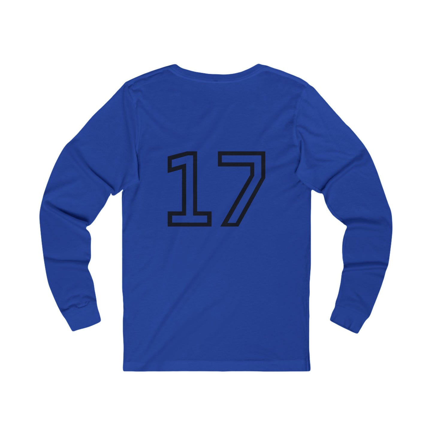 Minimalist  Long Sleeve Tee with Number 17, Casual Wear, Sports Life, Personalized Gift, Everyday Comfort, Fashion Statement