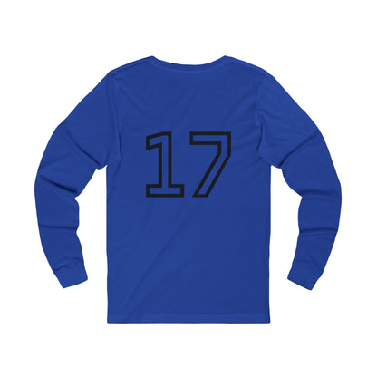 Minimalist  Long Sleeve Tee with Number 17, Casual Wear, Sports Life, Personalized Gift, Everyday Comfort, Fashion Statement
