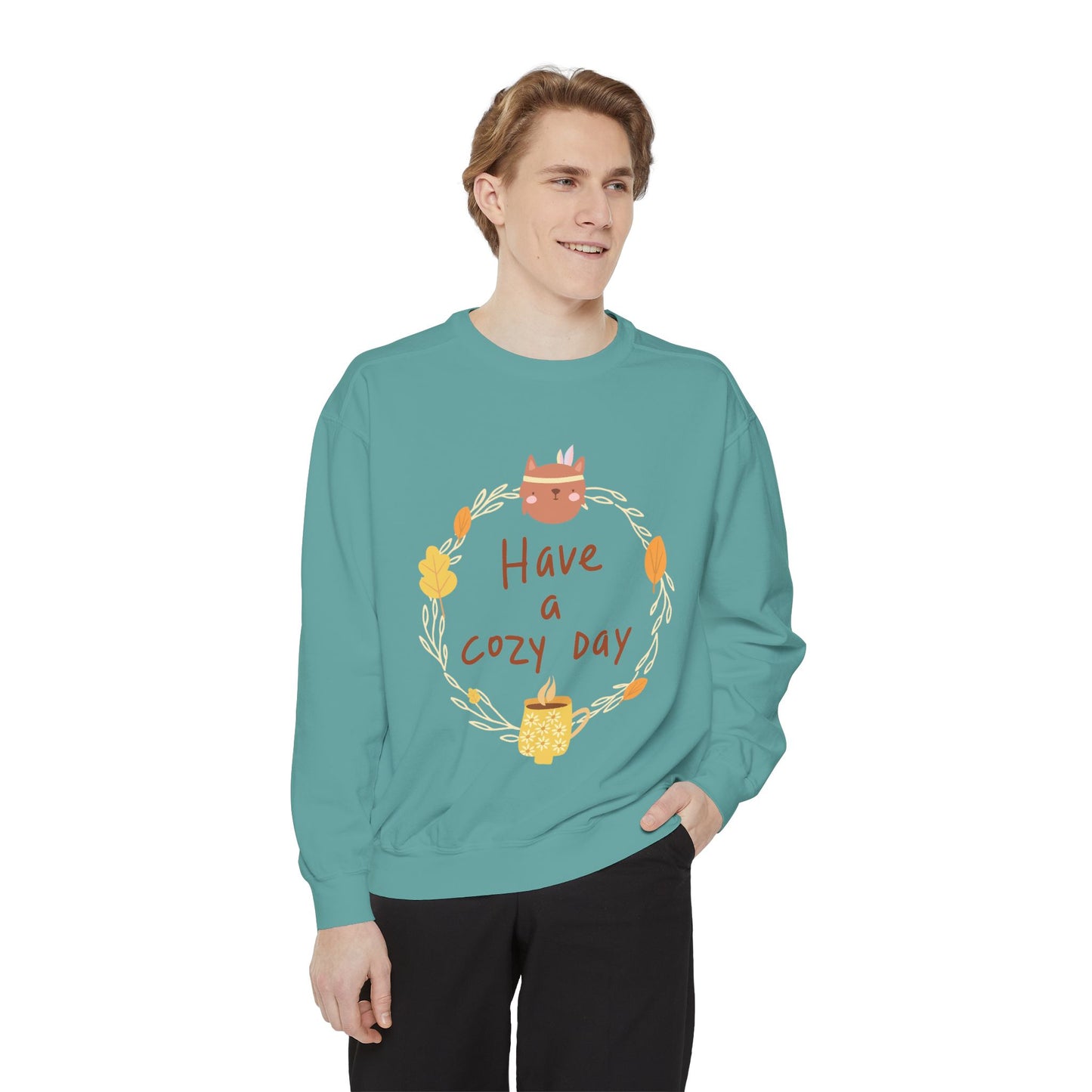 Cozy Day Sweatshirt | Garment-Dyed | Cute Fall Fashion, Everyday Wear, Gift for Her, Relaxed Style, Autumn Apparel