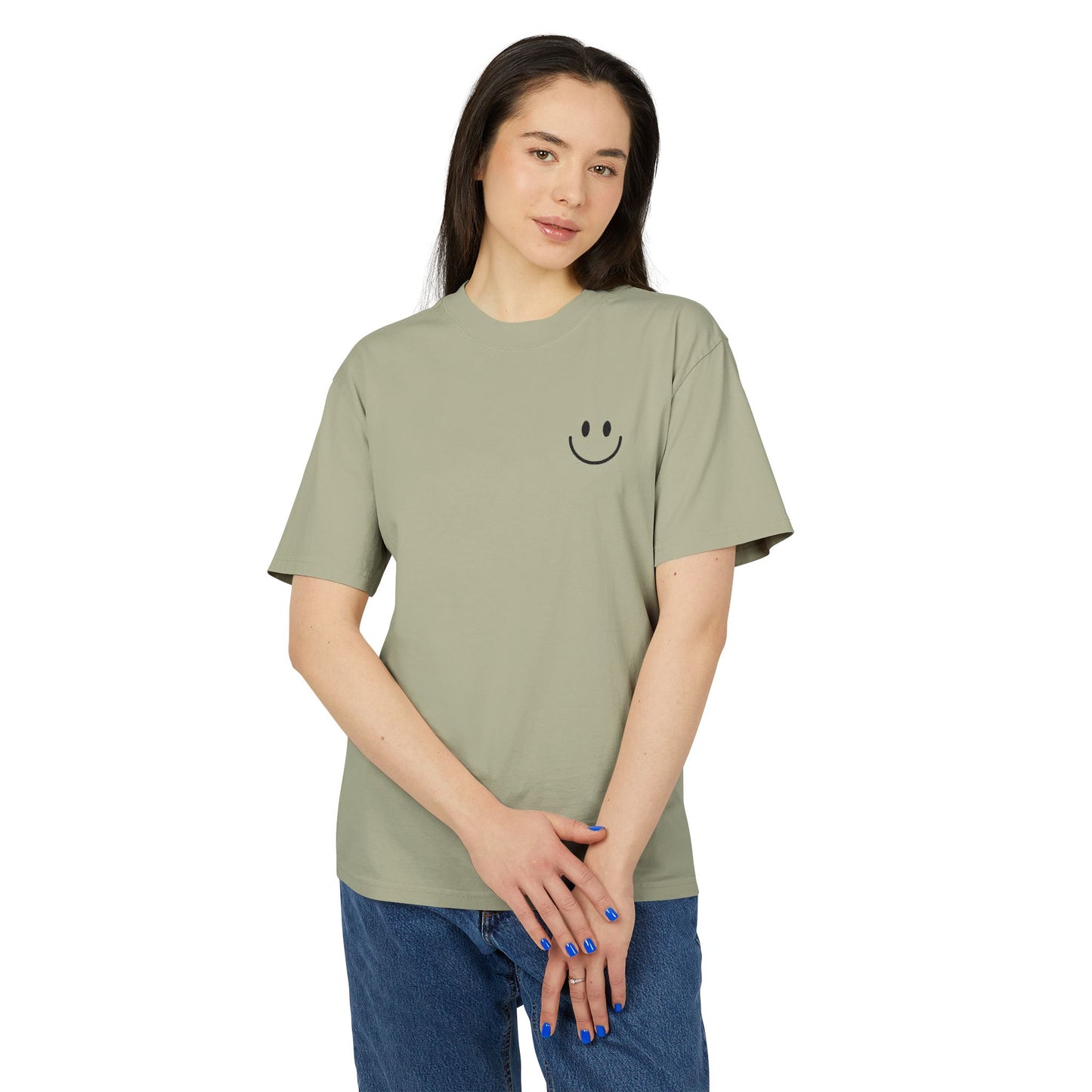 Smiley Face  Faded Tee, Cozy Casual Tee, Fun Graphic Shirt, Gift for Him/Her, Everyday Wear, Summer Vibes