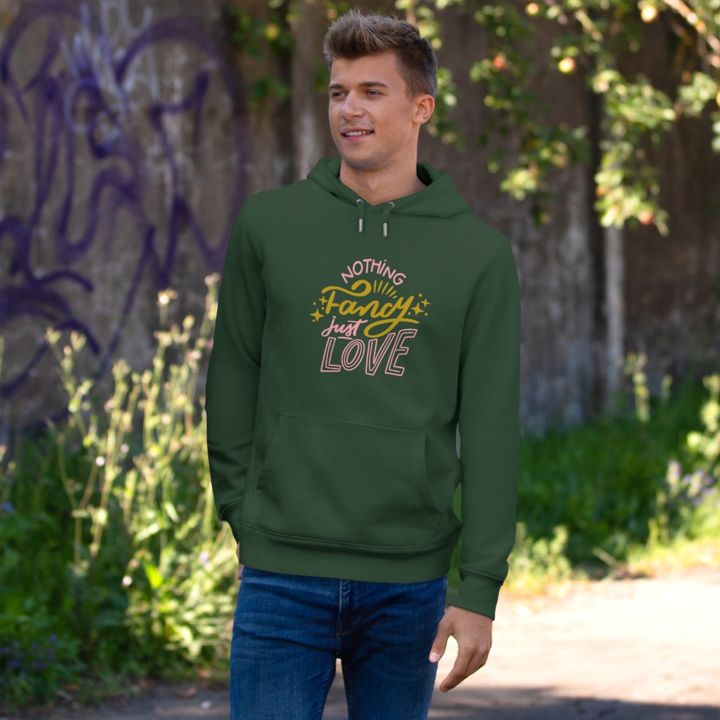 Nothing Fancy Just Love King Hooded Sweatshirt, Cozy Gift for Him, Valentine's Day Gift, Casual Wear, Everyday Comfort Sweatshirt