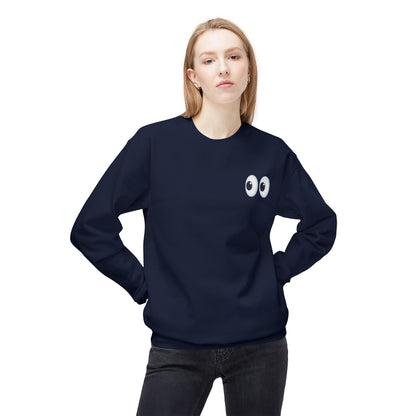 Cute Eyes Crewneck Sweatshirt, Cozy  Fleece, Perfect for Gifts, Casual Wear, Everyday Comfort