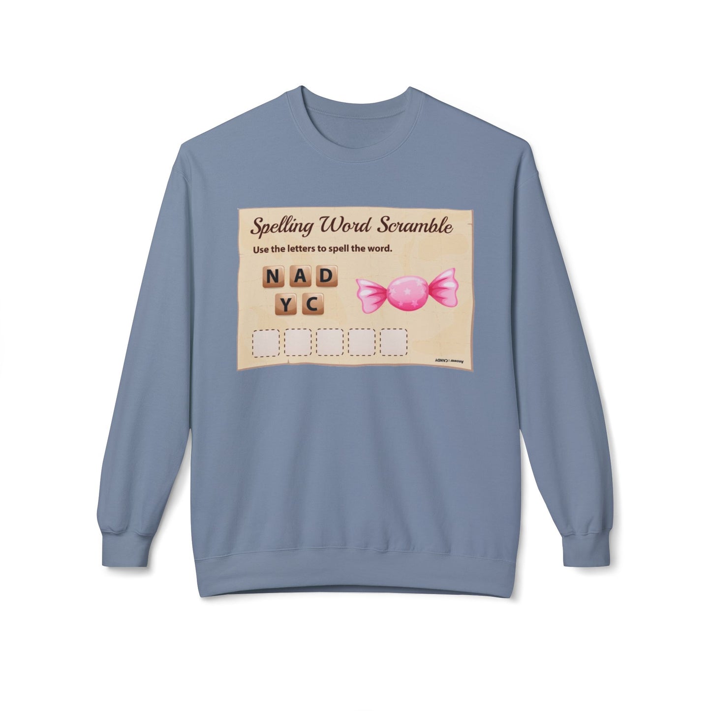 Creative Spelling Word Scramble Crewneck Sweatshirt, Fun Apparel, Unique Gift, Cozy Wear, Interactive Teaching Tool