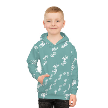 Floral Pattern Children's Hoodie, Cozy Kids Sweatshirt, Spring Fashion, Birthday Gift, Cute Toddler Hoodie, Gift for Girls