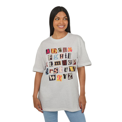 Playful Alphabet Oversize Tee, Comfortable Graphic Shirt, Casual Wear, Gift for Kids and Adults, Fun T-Shirt for Any Occasion