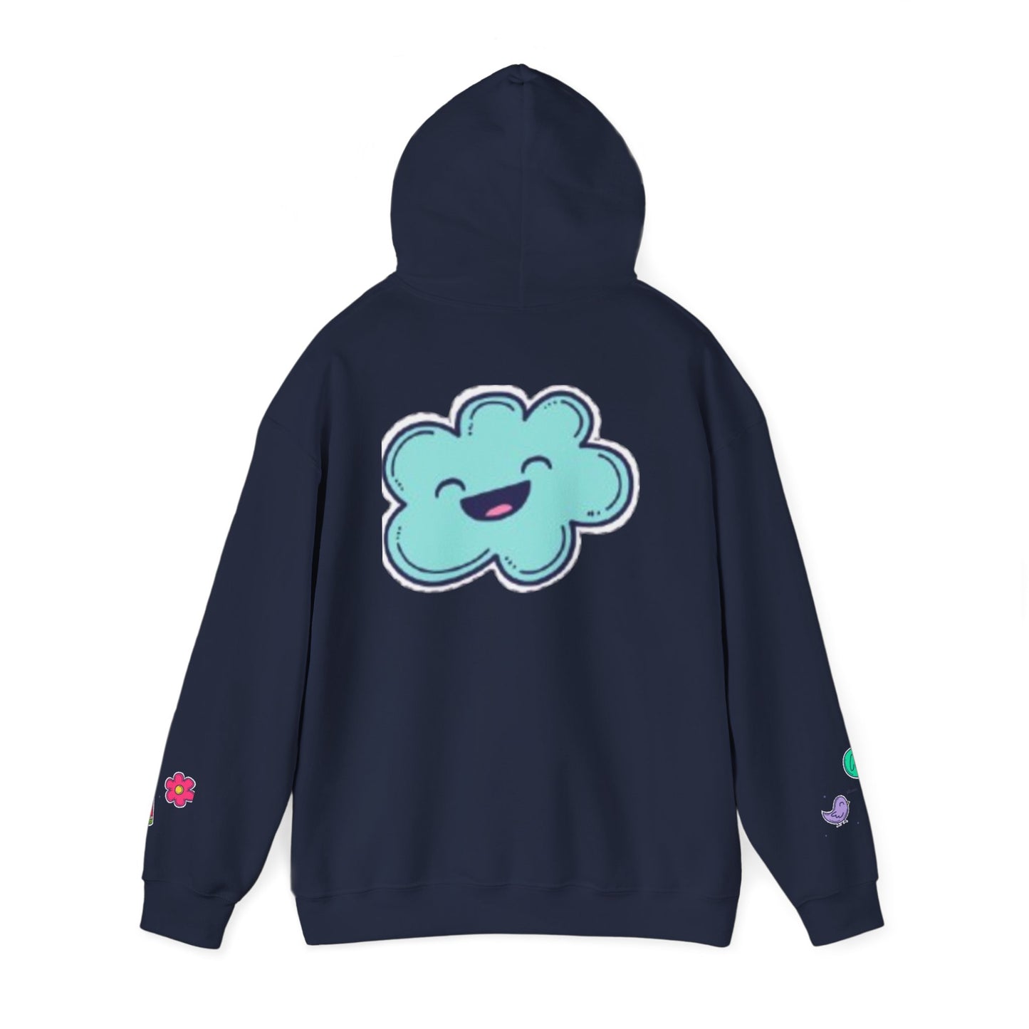 Cute Illustrated Hoodie with Flowers,  Sweatshirt for Spring, Funny Cloud Design, Gift for Teens, Cozy Casual Wear