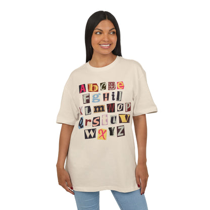 Playful Alphabet Oversize Tee, Comfortable Graphic Shirt, Casual Wear, Gift for Kids and Adults, Fun T-Shirt for Any Occasion