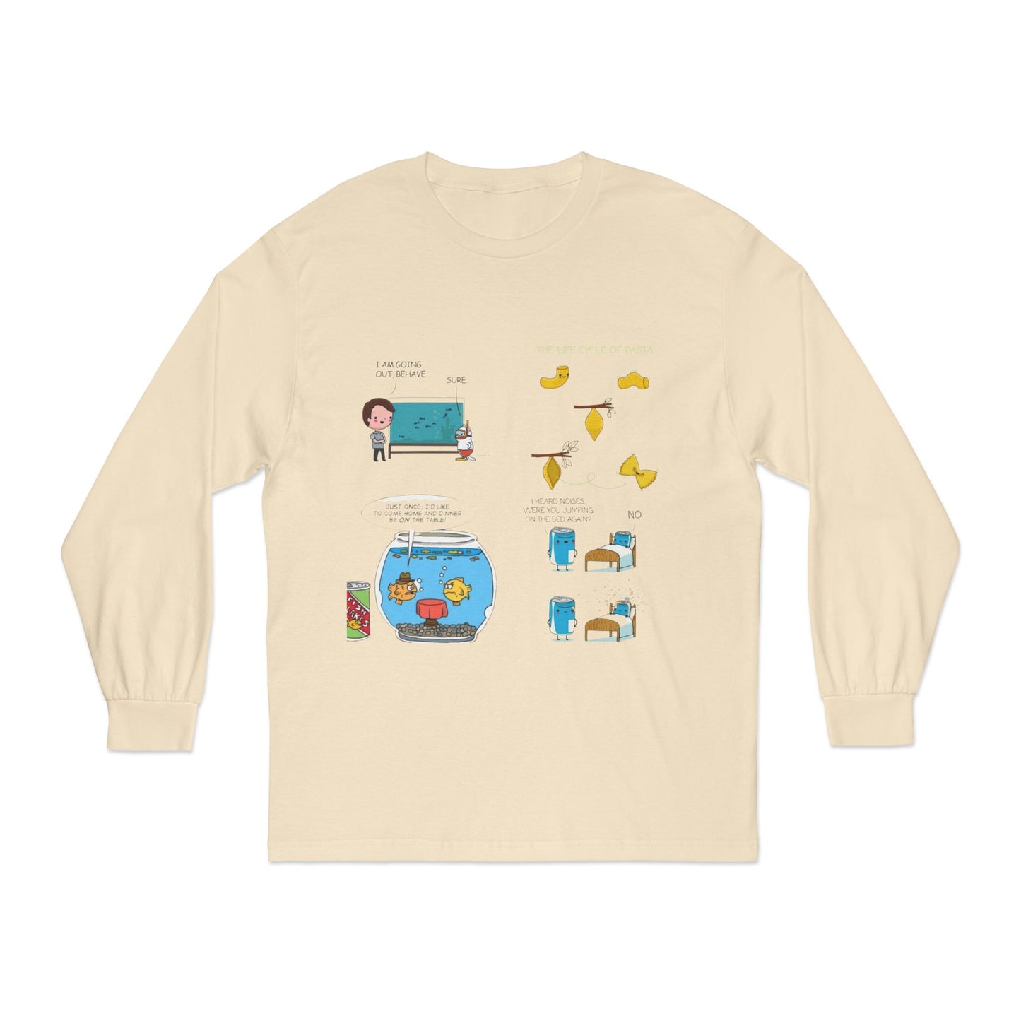 Whimsical Long Sleeve Tee for Creative Minds, Funny Gift, Casual Wear, Art-Inspired Fashion,  Graphic T-Shirt