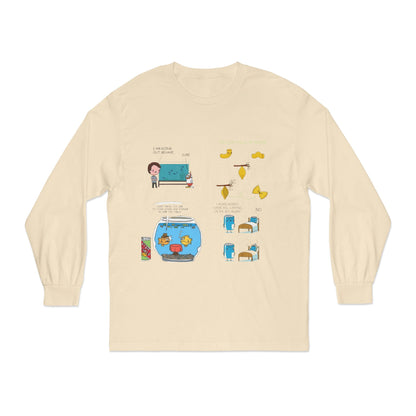 Whimsical Long Sleeve Tee for Creative Minds, Funny Gift, Casual Wear, Art-Inspired Fashion,  Graphic T-Shirt