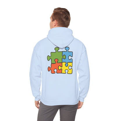 Colorful Puzzle Piece Hoodie for Creative Minds, Perfect for Gifts, Cozy Sweatshirt for Everyday Wear,