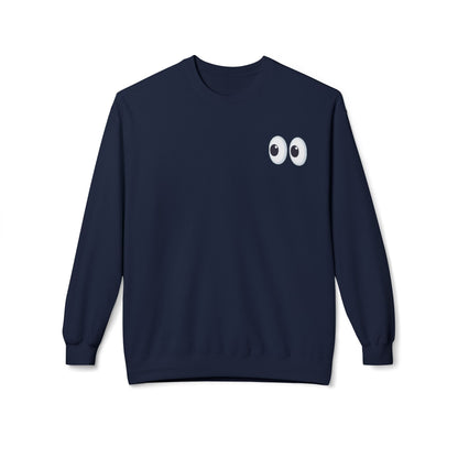 Cute Eyes Crewneck Sweatshirt, Cozy  Fleece, Perfect for Gifts, Casual Wear, Everyday Comfort