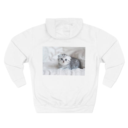 Cat Lover's Three-Panel Fleece Hoodie - Cozy Cat Hoodie, Gift for Cat Lovers, Cute Pet Apparel, Cat Mom Sweatshirt, Birthday Gift