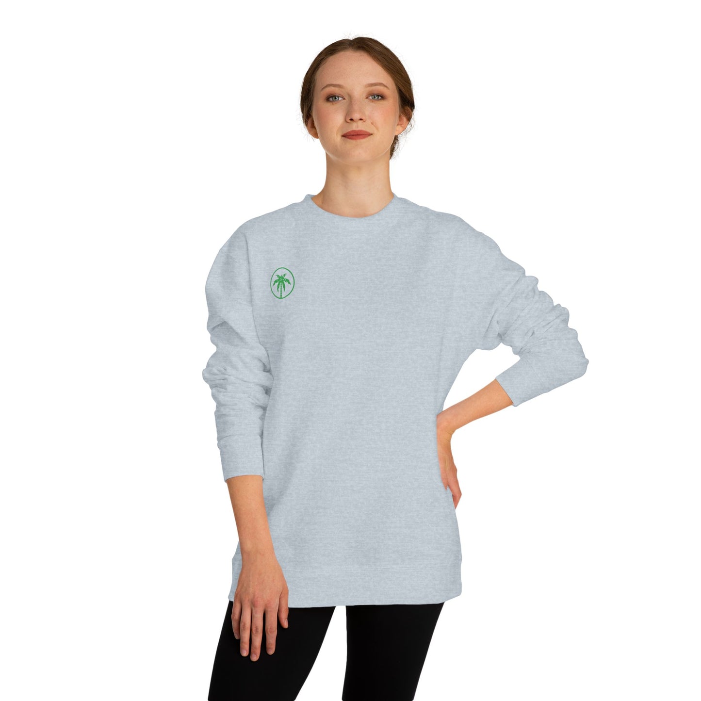Palm Tree Crew Neck Sweatshirt, Casual Wear, Beach Vibes Apparel, Everyday Comfort, Gift for Him or Her