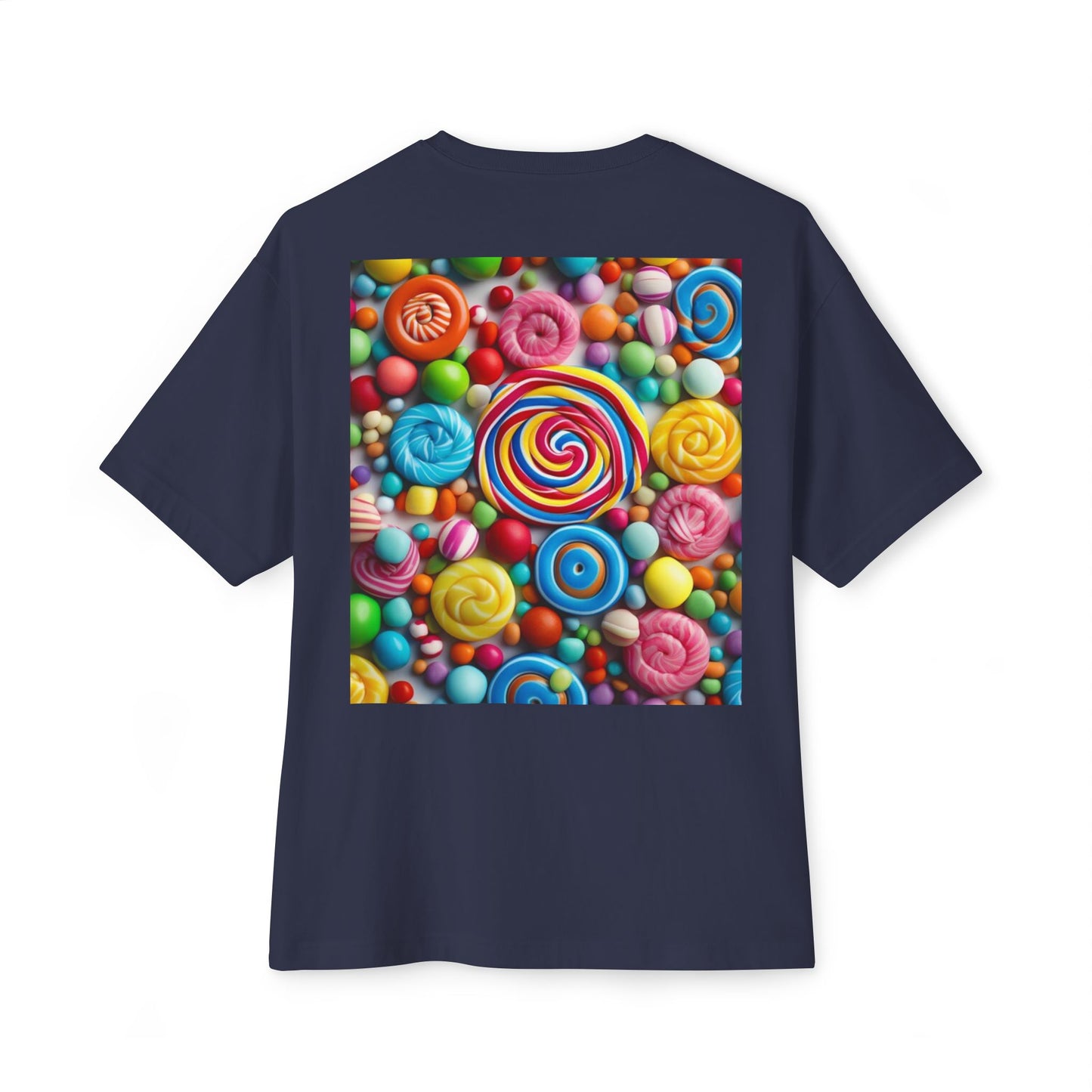 Candy-Themed  Oversized Boxy Tee, Sweet Treat Shirt, Fun Summer Tee, Trendy Casual Wear, Gift for Candy Lovers, Party Shirt, [...]