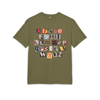Playful Alphabet Oversize Tee, Comfortable Graphic Shirt, Casual Wear, Gift for Kids and Adults, Fun T-Shirt for Any Occasion