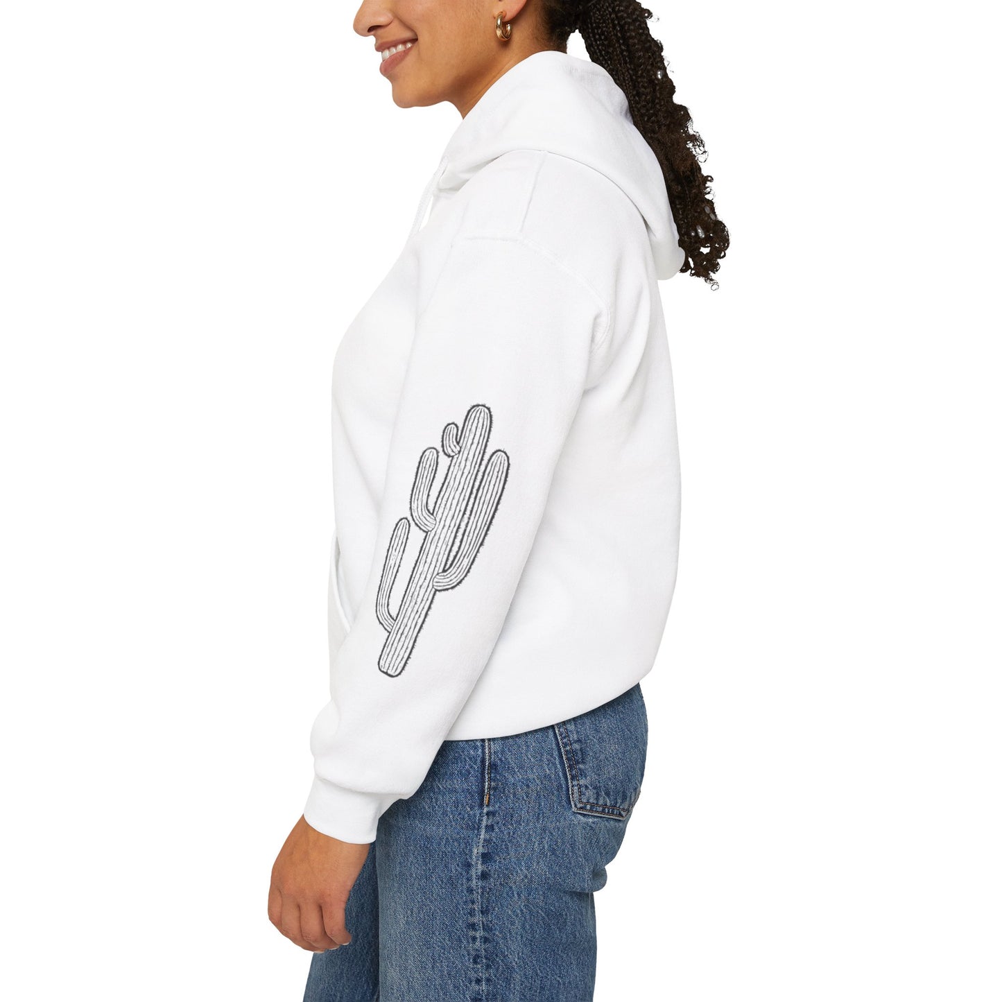 Cactus Graphic Hoodie, Cozy Sweatshirt, Perfect for Casual Days, Gifts for Nature Lovers, Summer Vibes Apparel