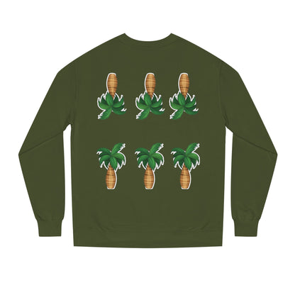 Palm Tree Crew Neck Sweatshirt, Casual Wear, Beach Vibes Apparel, Everyday Comfort, Gift for Him or Her