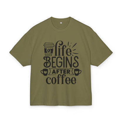 Coffee Lovers  Box Tee - Life Begins After Coffee Shirt, Gift for Barista, Funny Tee, Coffee Addict Gift, Casual Wear