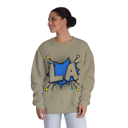 Cool LA Comic Style Crewneck Sweatshirt,  Graphic Sweater, Gift for Him, Her, Casual Wear