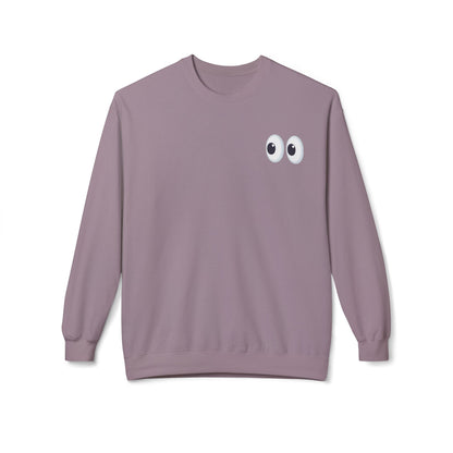 Cute Eyes Crewneck Sweatshirt, Cozy  Fleece, Perfect for Gifts, Casual Wear, Everyday Comfort