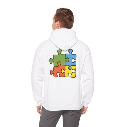 Colorful Puzzle Piece Hoodie for Creative Minds, Perfect for Gifts, Cozy Sweatshirt for Everyday Wear,