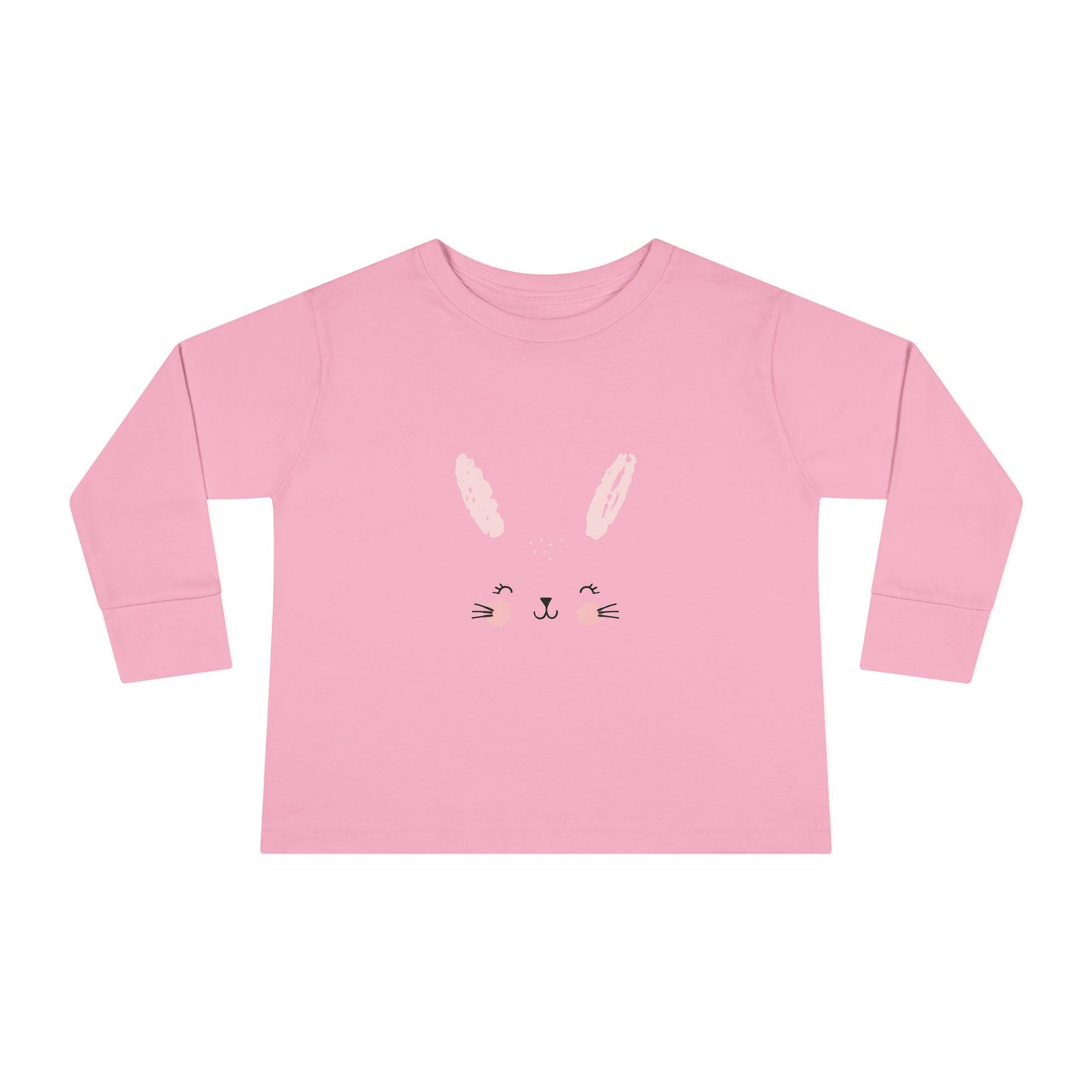 Cute Bunny Toddler Long Sleeve Tee, Rabbit Graphic Kids Shirt, Easter Gift, Spring Style, Toddler Apparel
