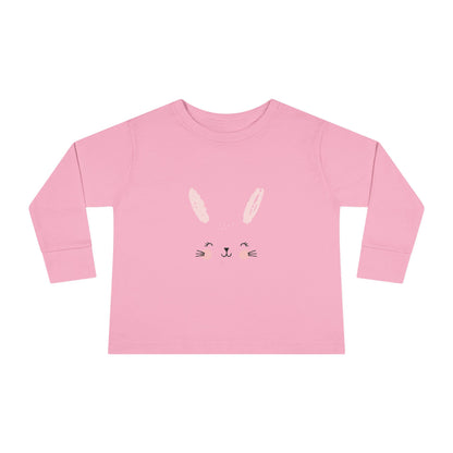 Cute Bunny Toddler Long Sleeve Tee, Rabbit Graphic Kids Shirt, Easter Gift, Spring Style, Toddler Apparel