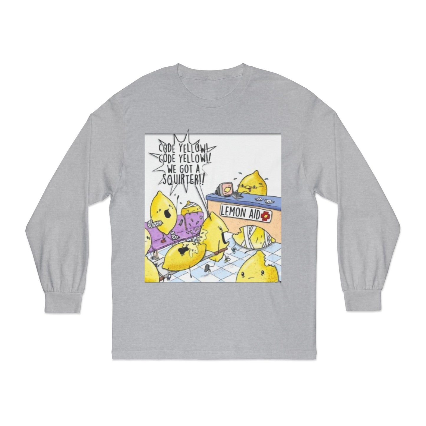 Fun Lemonade T-Shirt, Cartoon Tee,Long Sleeve, Summer Vibes, Gift for Citrus Lovers, Funny Lemon Shirt