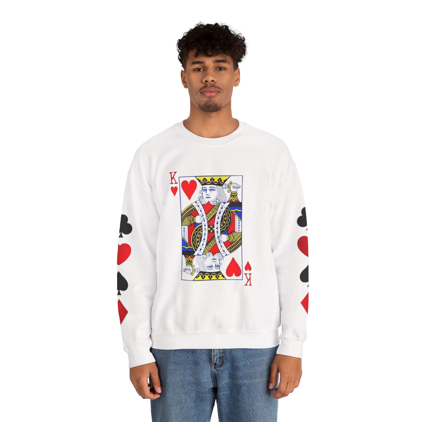 Playing Card King Sweatshirt -  Crewneck, Cozy Fashion, Great for Gamers, Casual Wear, Perfect for Game Night, Gift Idea
