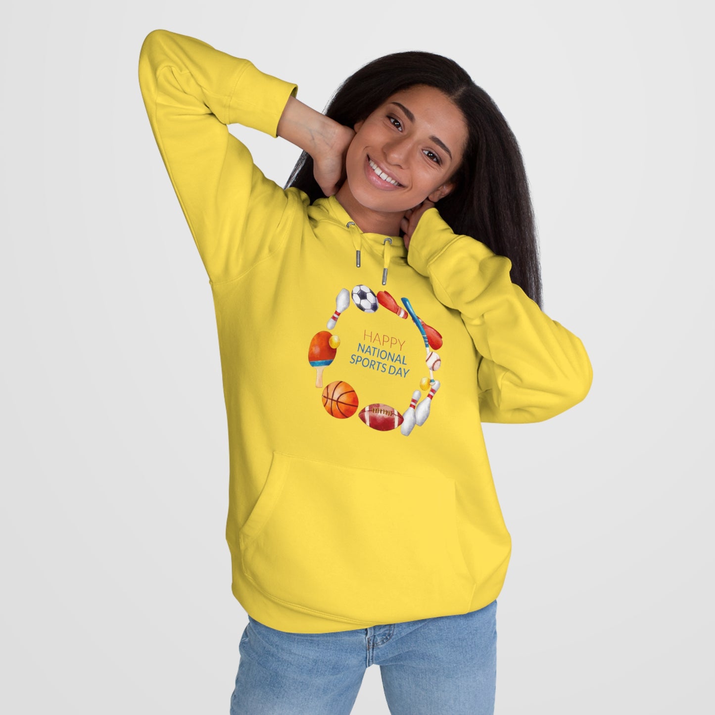 Happy Sports Day King Hooded Sweatshirt, Sports Lover Gift, Activewear, Casual Clothing, Athletic Hoodie, Sports Day Celebration