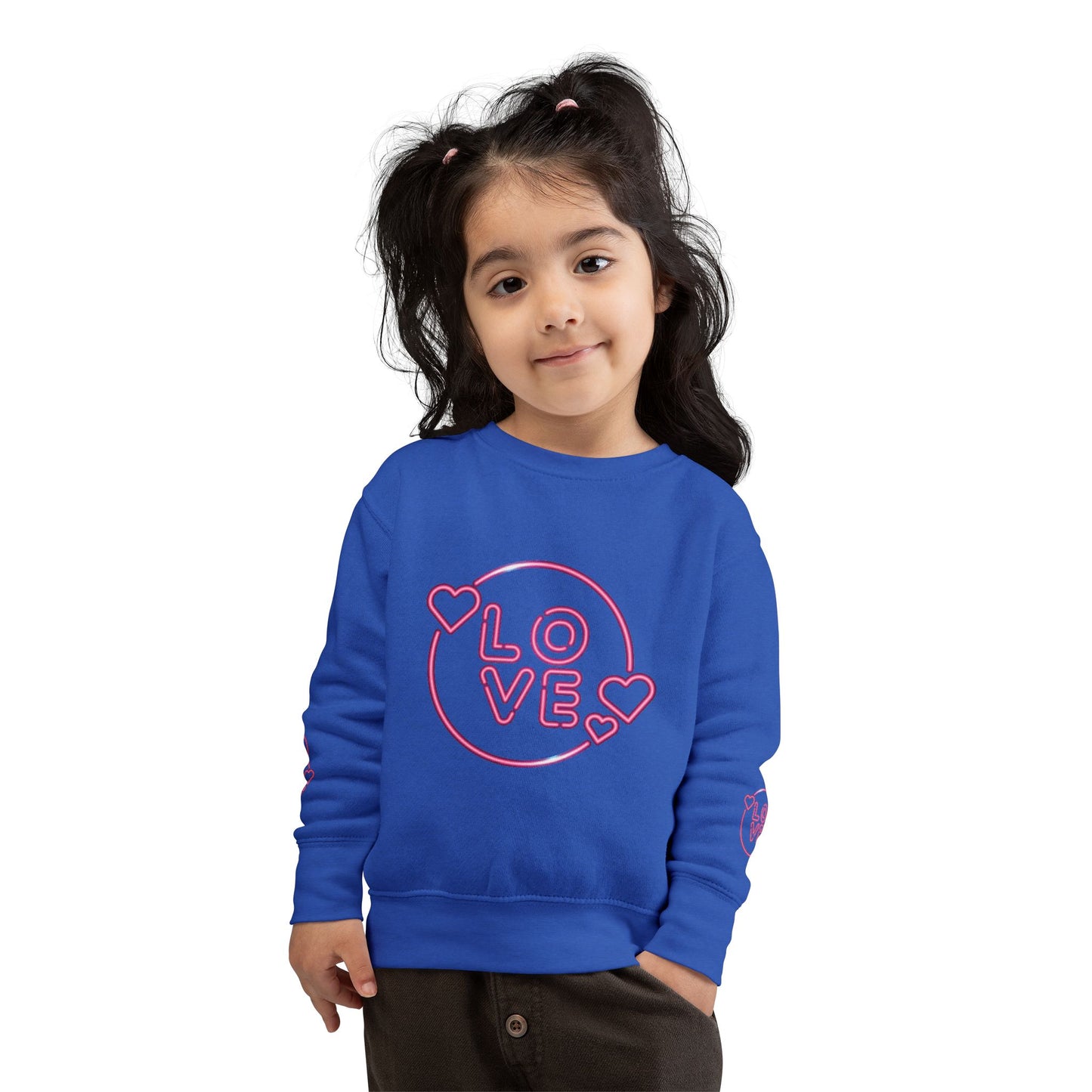 Charming Toddler Sweatshirt with 'Love' Print, Cozy Kids Pullover, Cute Gift for Birthdays, Playdates