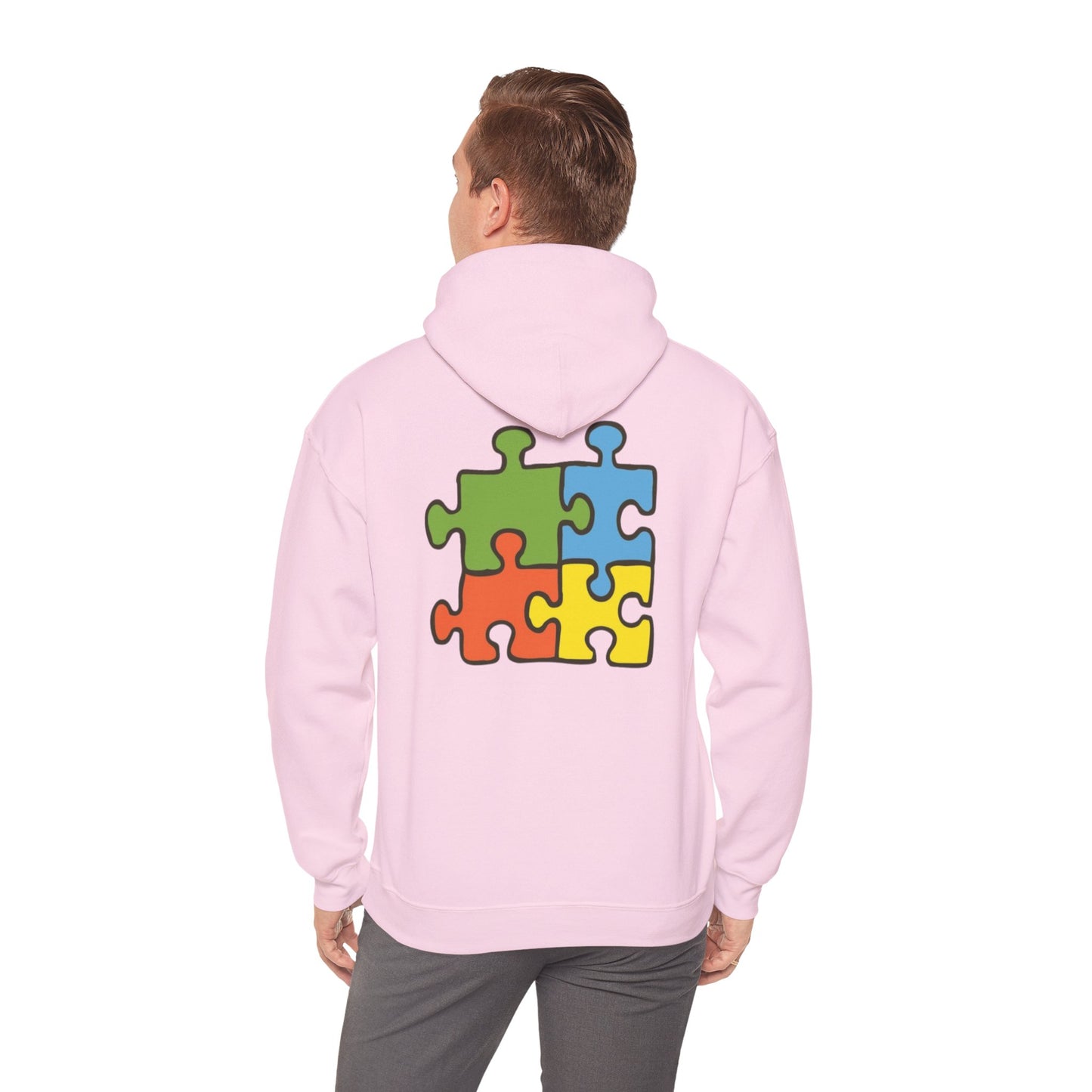 Colorful Puzzle Piece Hoodie for Creative Minds, Perfect for Gifts, Cozy Sweatshirt for Everyday Wear,