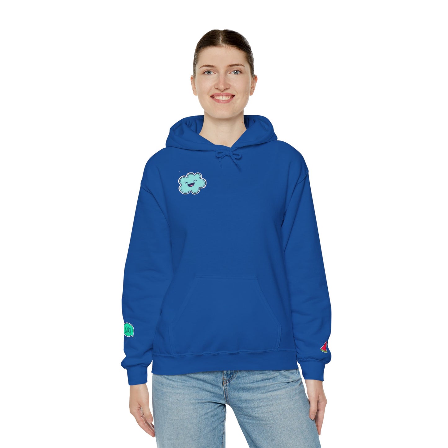 Cute Illustrated Hoodie with Flowers,  Sweatshirt for Spring, Funny Cloud Design, Gift for Teens, Cozy Casual Wear