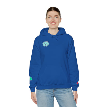 Cute Illustrated Hoodie with Flowers,  Sweatshirt for Spring, Funny Cloud Design, Gift for Teens, Cozy Casual Wear