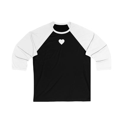 Heart Design 3/4 Sleeve Baseball Tee, Casual Wear, Gift for Him/Her, Sports Apparel,