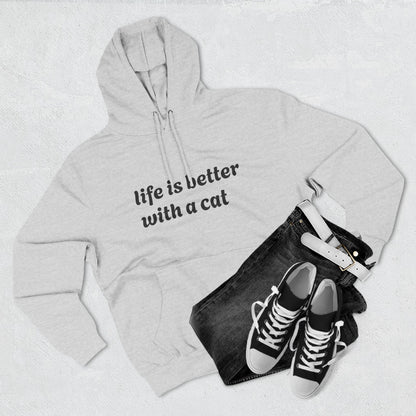 Cat Lover's Three-Panel Fleece Hoodie - Cozy Cat Hoodie, Gift for Cat Lovers, Cute Pet Apparel, Cat Mom Sweatshirt, Birthday Gift
