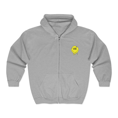 Smile Drip Hoodie - Casual Streetwear,  Zip Hoodie, Happy Apparel, Gift for Friends, Trendy Fall Fashion