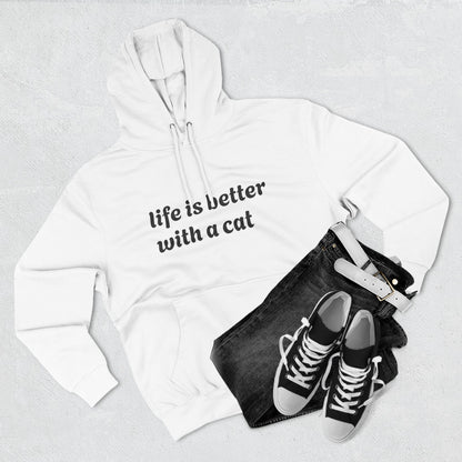 Cat Lover's Three-Panel Fleece Hoodie - Cozy Cat Hoodie, Gift for Cat Lovers, Cute Pet Apparel, Cat Mom Sweatshirt, Birthday Gift