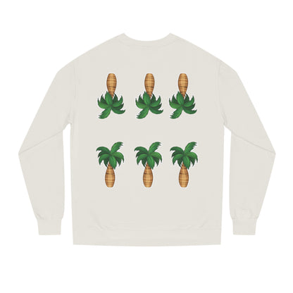 Palm Tree Crew Neck Sweatshirt, Casual Wear, Beach Vibes Apparel, Everyday Comfort, Gift for Him or Her