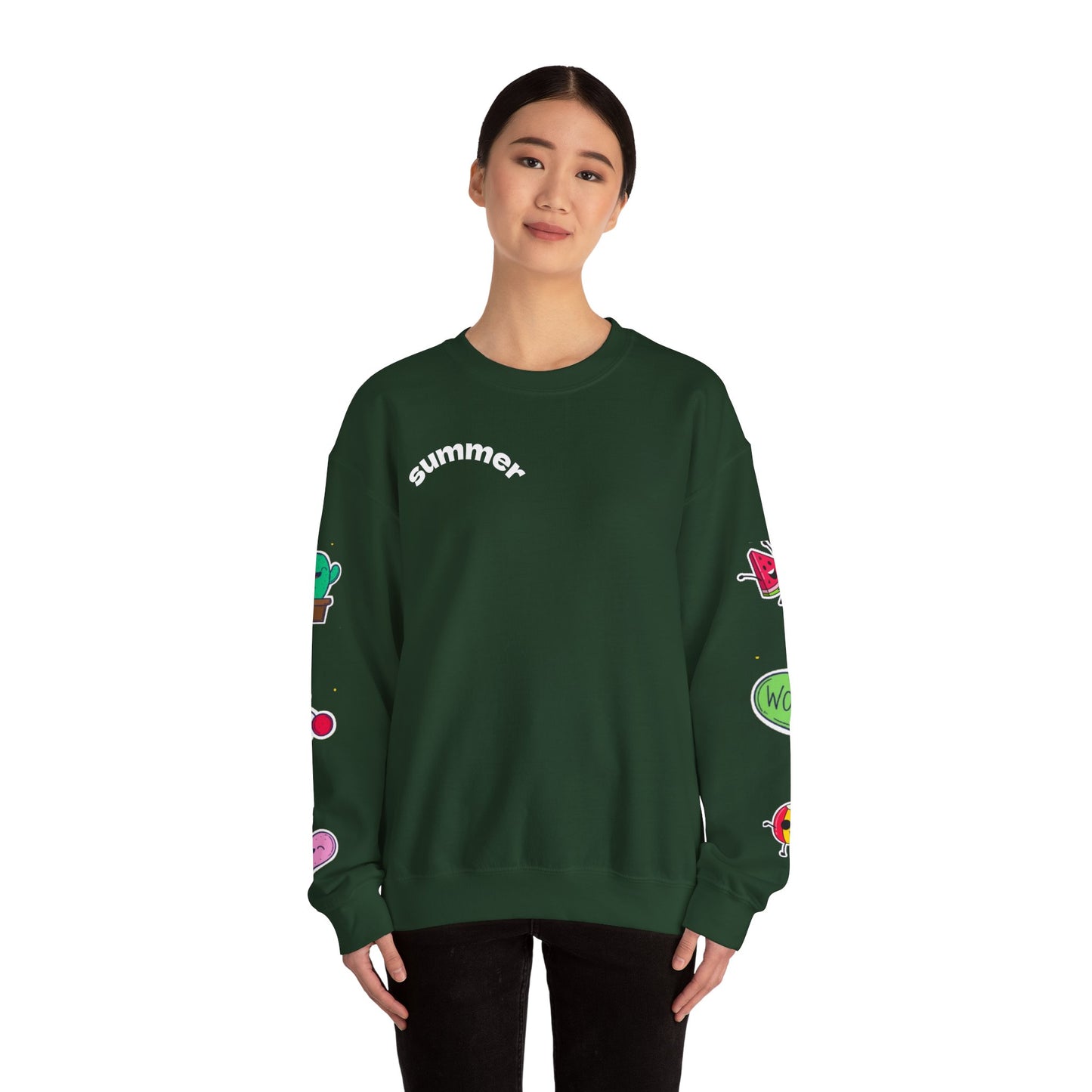 Cool Summer Vibes  Crewneck Sweatshirt, Lightweight Casual Wear, Summer Fashion, Gift for Friends, Sunny Day Outfits, Trendy Apparel