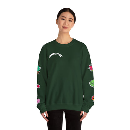 Cool Summer Vibes  Crewneck Sweatshirt, Lightweight Casual Wear, Summer Fashion, Gift for Friends, Sunny Day Outfits, Trendy Apparel