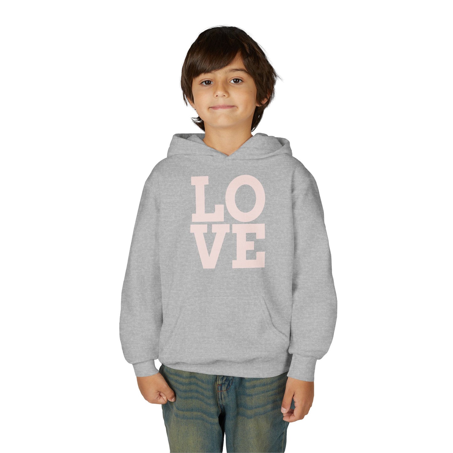 Love Youth Hoodie - Soft Blend Sweatshirt for Teens, Cute Gift for Birthdays, Valentine's Day, Cozy Casual Wear, Inspirational Apparel
