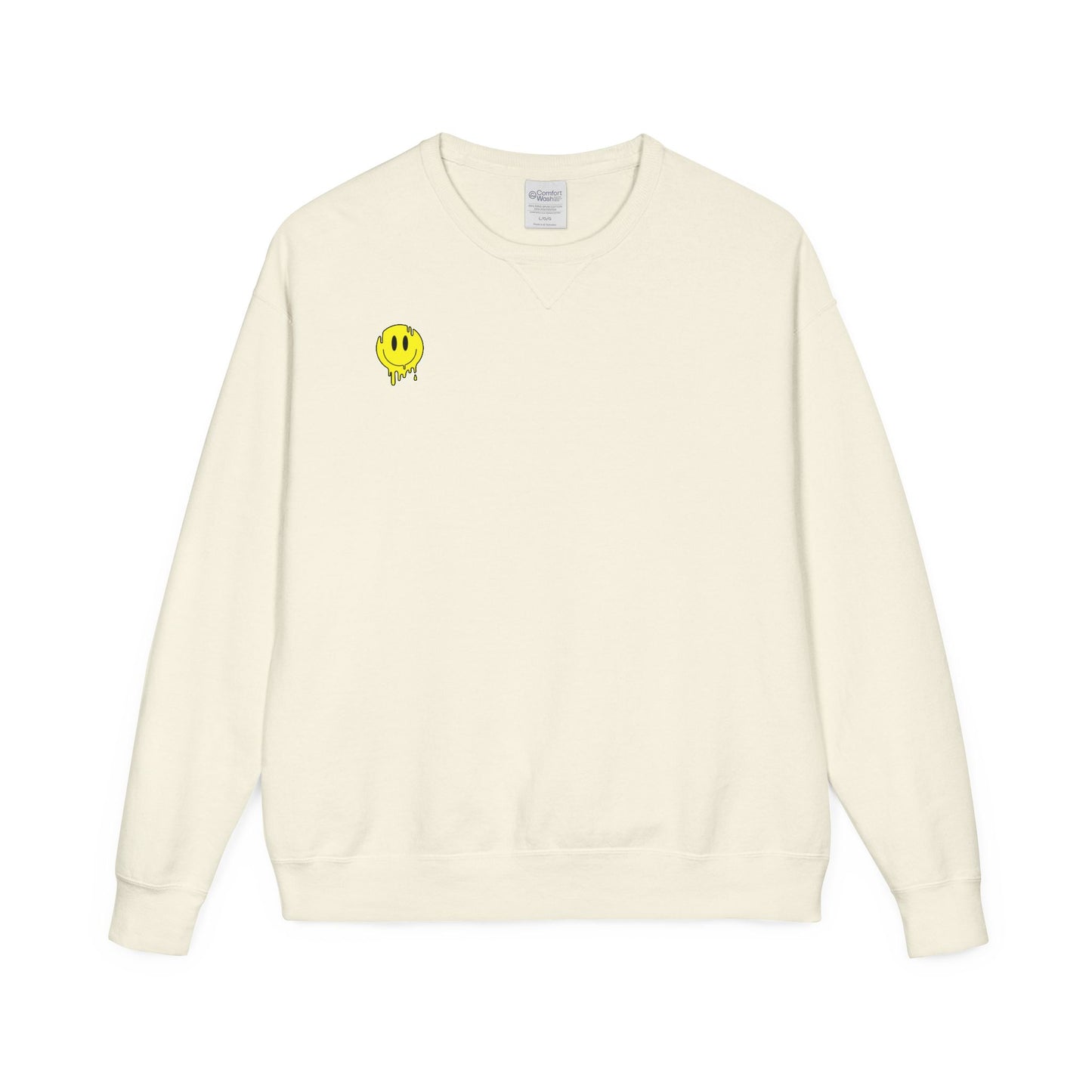 Smiley Face ComfortWash Sweatshirt | Cozy  Crewneck for Everyday Wear, Gifts, Relaxation, Casual Outfits, Cheerful Vibe