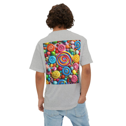 Candy-Themed  Oversized Boxy Tee, Sweet Treat Shirt, Fun Summer Tee, Trendy Casual Wear, Gift for Candy Lovers, Party Shirt, [...]